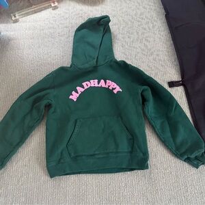 Madhappy Green Hoodie with Pink Logo